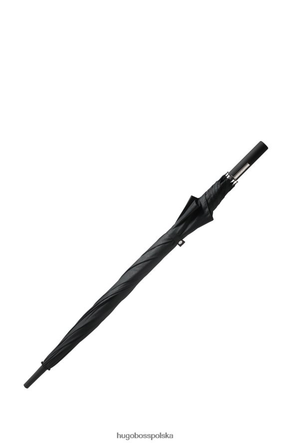 Hugo Boss Hugo czarny wzorzysty parasol golfowy z czarną ramą z włókna szklanego czarny R0X0H65621