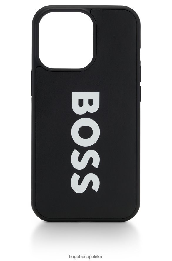 Hugo Boss Hugo skórzane etui na iPhone 13 Pro z kontrastowym logo w kolorze czarnym czarny R0X0H65091
