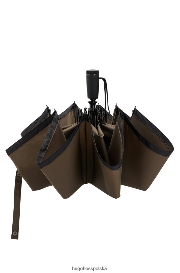 Hugo Boss Parasol kieszonkowy khaki z czarnym obramowaniem hugo khaki khaki R0X0H65637