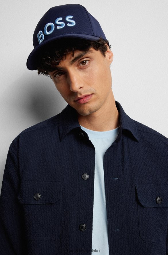 Hugo Boss Czapka Hugo ze stretchem i haftowanym logo w kolorze ciemnoniebieskim ciemny niebieski R0X0H65445