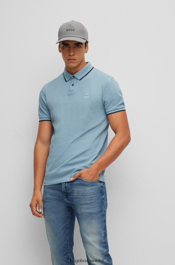 Hugo Boss Czapka hugo z bawełnianego diagonalu z logo w kolorze jasnoszarym jasnoszary R0X0H65129