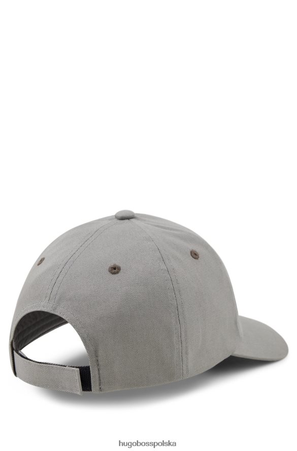 Hugo Boss Czapka hugo z bawełnianego diagonalu z logo w kolorze jasnoszarym jasnoszary R0X0H65129