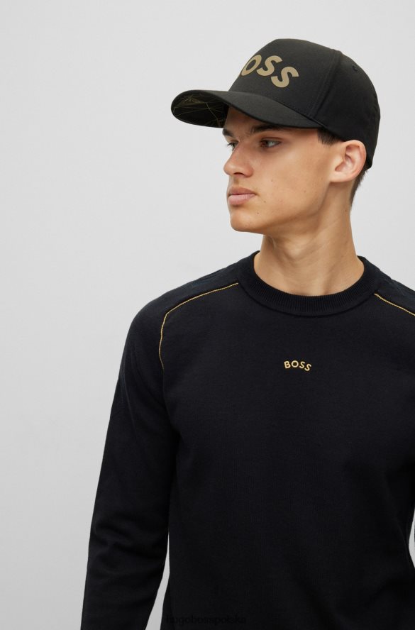 Hugo Boss Czapka hugo z rozciągliwego płótna z logo o wysokiej rozdzielczości w kolorze czarnym czarny R0X0H65117