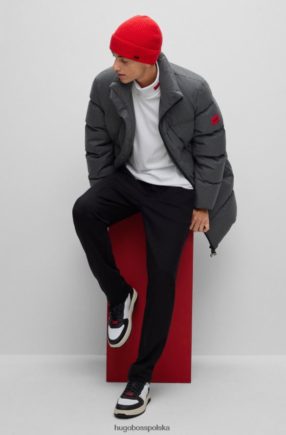 Hugo Boss Czapka typu beanie z domieszką wełny z naszywką z logo Hugo w kolorze czerwonym czerwony R0X0H65845