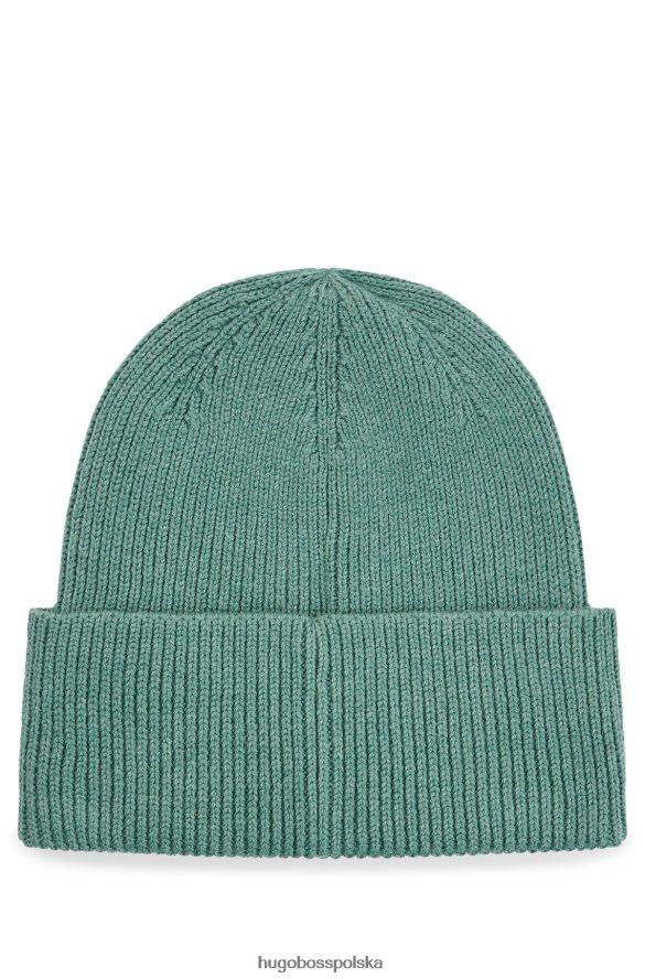 Hugo Boss Czapka typu beanie z mieszanki bawełny z haftowanym logo 3D hugo w kolorze zielonym zielony R0X0H65132