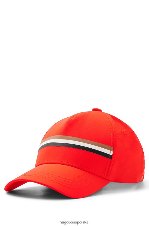 Hugo Boss Czapka x Matteo Berrettini w charakterystyczne paski, wykonana z elastycznej popeliny z logo czerwony R0X0H65754