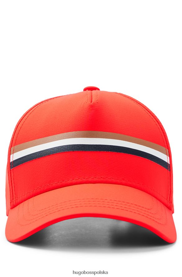 Hugo Boss Czapka x Matteo Berrettini w charakterystyczne paski, wykonana z elastycznej popeliny z logo czerwony R0X0H65754