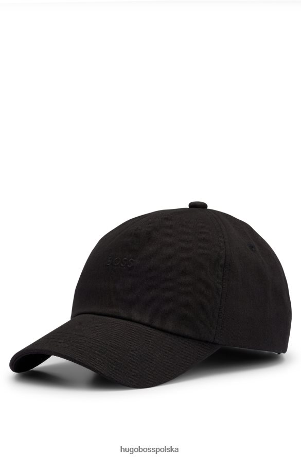 Hugo Boss Czapka z bawełnianego diagonalu z stonowanym logo w kolorze czarnym hugo czarny R0X0H65253