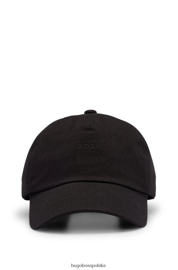 Hugo Boss Czapka z bawełnianego diagonalu z stonowanym logo w kolorze czarnym hugo czarny R0X0H65253