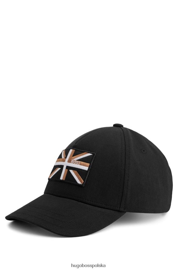 Hugo Boss Czapka z bawełnianym twillem i czarnym logo Union Jack Hugo czarny R0X0H65314