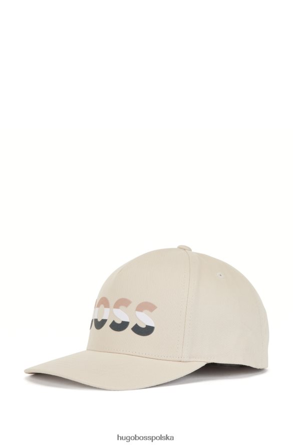 Hugo Boss Czapka z bawełnianym twillem i logo nowego sezonu Hugo w kolorze jasnego beżu jasny beż R0X0H65498