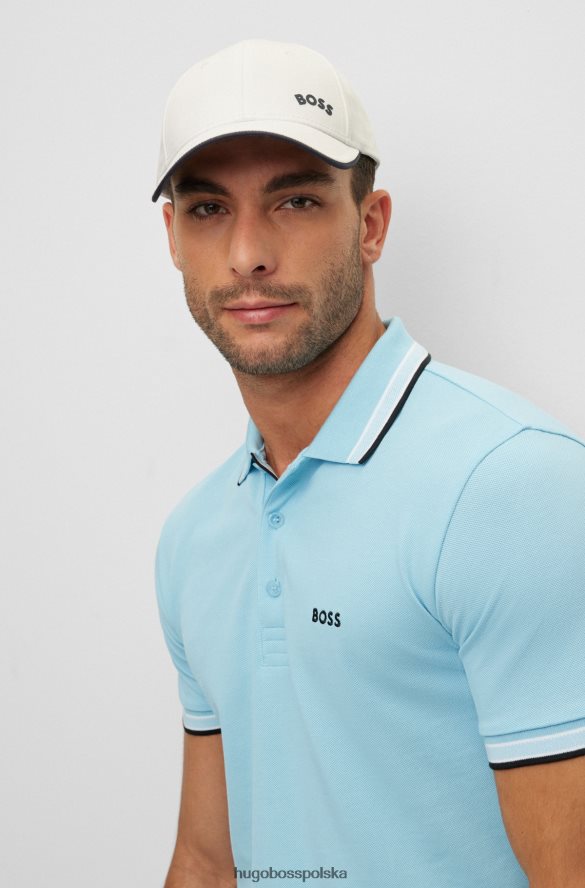 Hugo Boss Czapka z bawełnianym twillem z kontrastowym logo i białą końcówką Hugo biały R0X0H65189