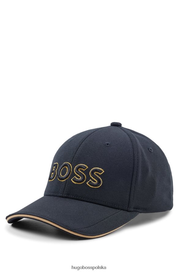 Hugo Boss Czapka z siateczki piqu¨¦ z haftowanym logo 3D hugo w kolorze granatowym ciemny niebieski R0X0H65163