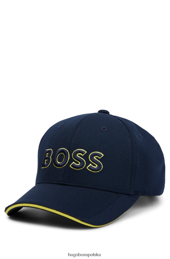 Hugo Boss Czapka z siateczki piqu¨¦ z haftowanym logo 3D w kolorze ciemnoniebieskim hugo ciemny niebieski R0X0H65161