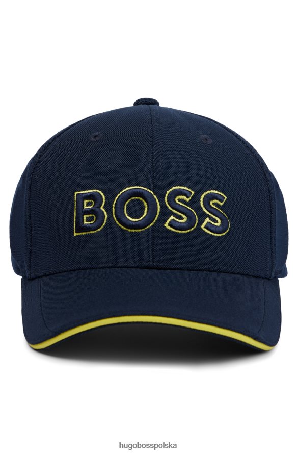 Hugo Boss Czapka z siateczki piqu¨¦ z haftowanym logo 3D w kolorze ciemnoniebieskim hugo ciemny niebieski R0X0H65161