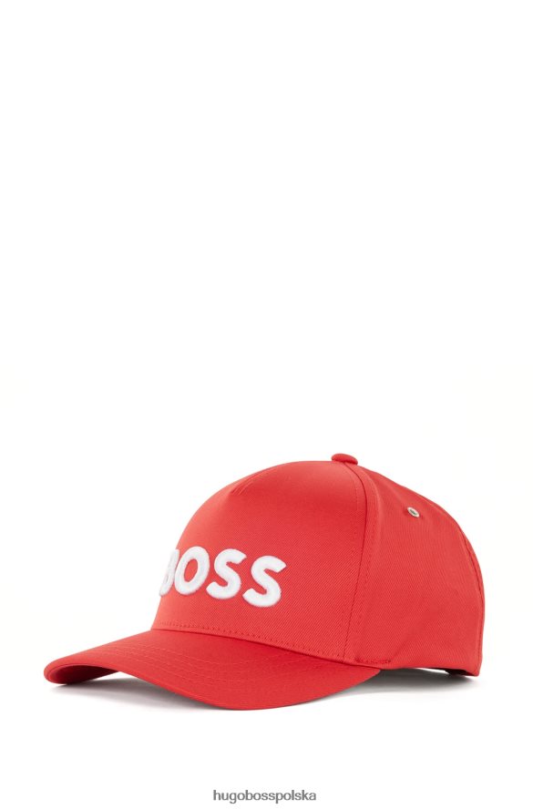 Hugo Boss Czapka ze stretchem i haftowanym logo, czerwona hugo czerwony R0X0H65446