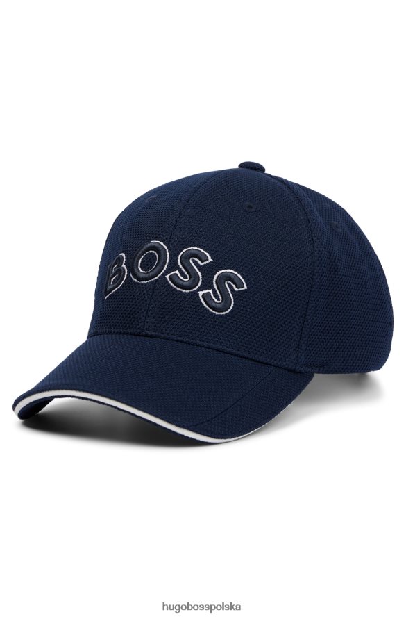 Hugo Boss Czapka ze stretchem piqu¨¦ z haftowanym logo w kolorze ciemnoniebieskim hugo ciemny niebieski R0X0H65730