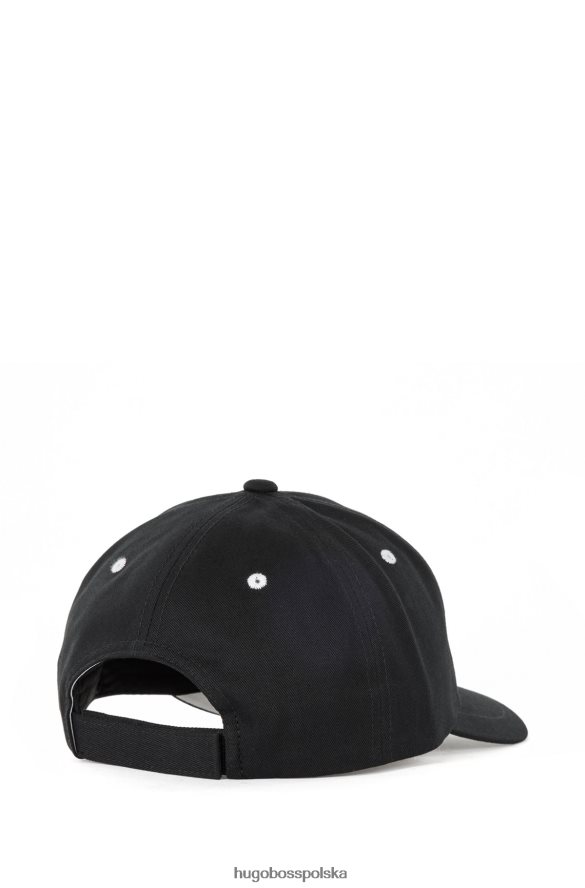 Hugo Boss Czarna czapka hugo z bawełnianym twillem i logo czarny R0X0H65122