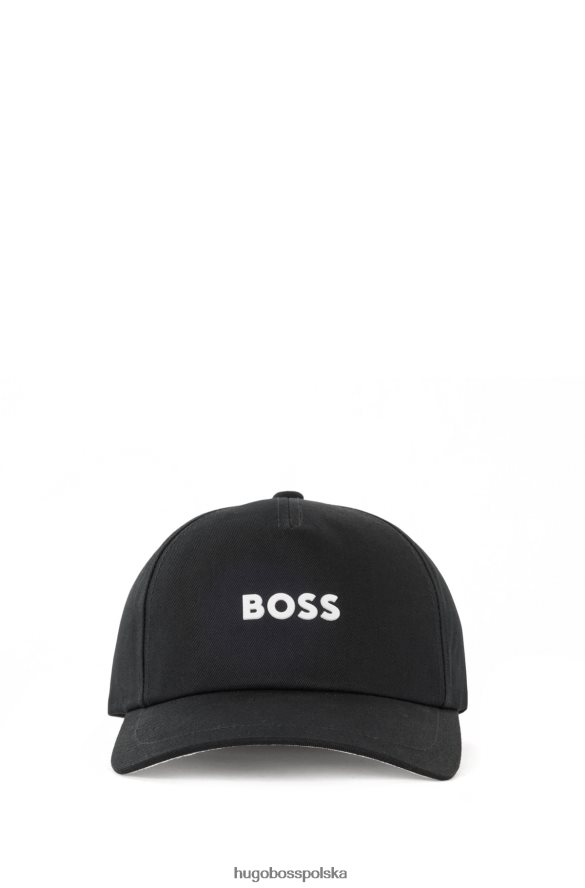 Hugo Boss Czarna czapka hugo z bawełnianym twillem i logo czarny R0X0H65122
