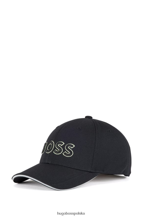 Hugo Boss Czarna czapka hugo z siateczki piqu¦ z haftowanym logo 3D czarny R0X0H65165