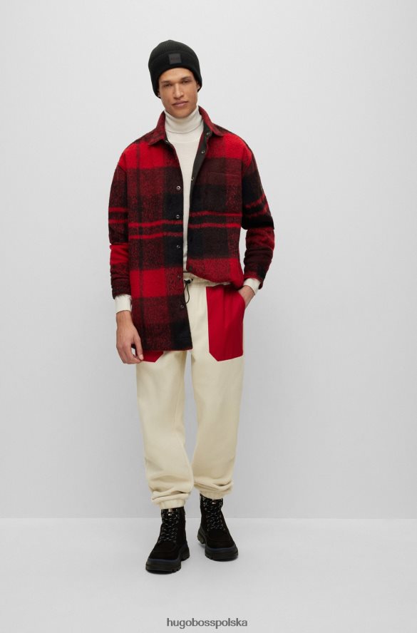 Hugo Boss Czarna prążkowana czapka typu beanie Hugo z silikonową naszywką z logo czarny R0X0H65715