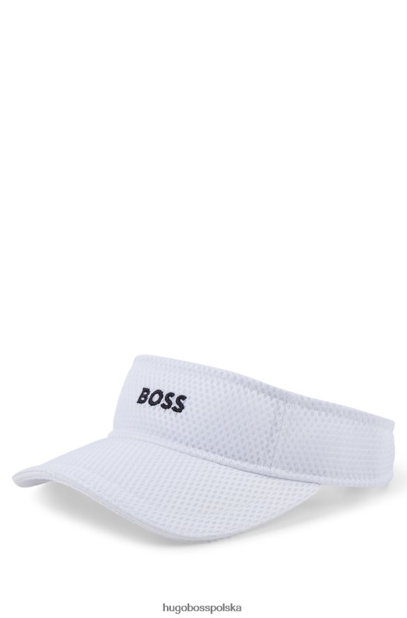 Hugo Boss Daszek x Matteo Berrettini z kontrastowym logo, wykonany z siateczkowej tkaniny i charakterystyczną flagą biały R0X0H65735