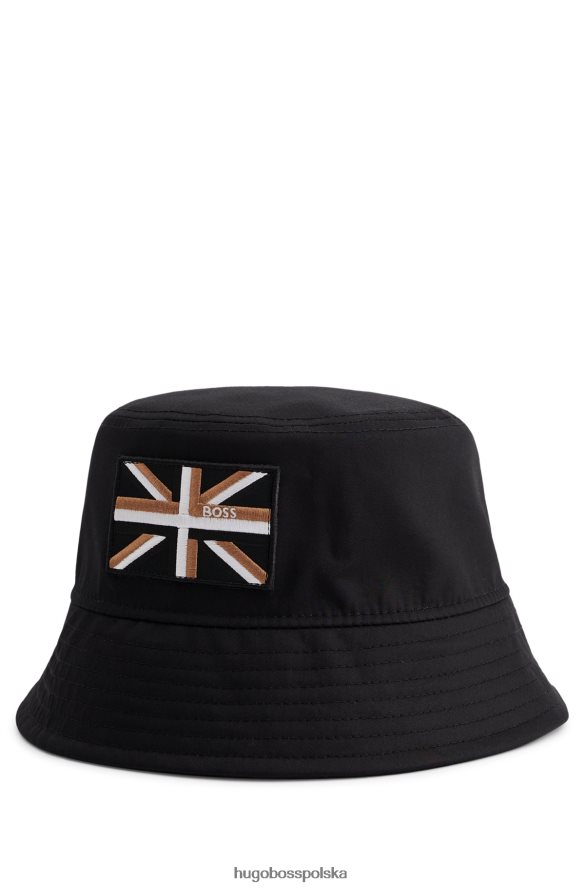 Hugo Boss Kapelusz typu Bucket Union Jack z brytyjskiej bawełny Millerain w kolorze czarnym Hugo czarny R0X0H65589