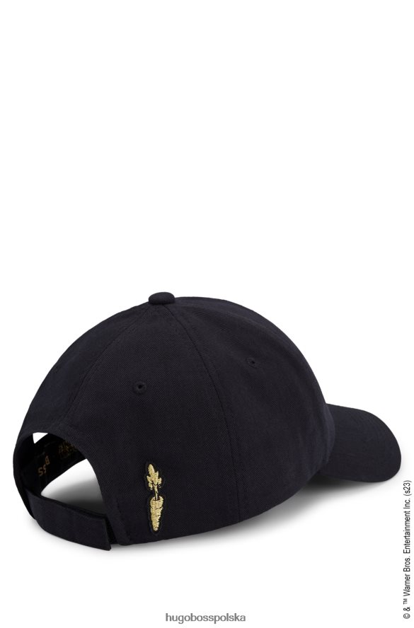 Hugo Boss Looney Tunes x Czapka z bawełnianego diagonalu z logo i naszywką z postacią czarny R0X0H65454