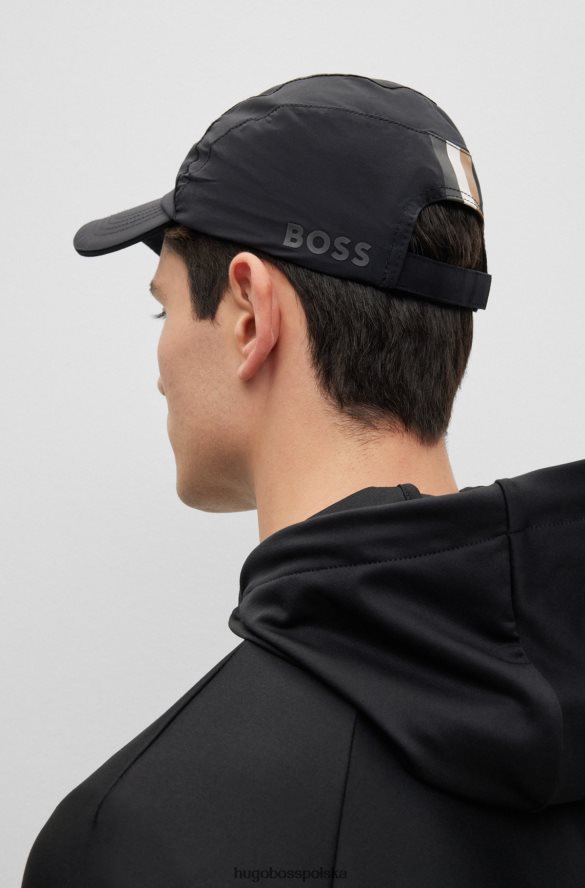 Hugo Boss Nylonowa czapka Matteo Berrettini z logo z tyłu i charakterystycznym paskiem czarny R0X0H65410