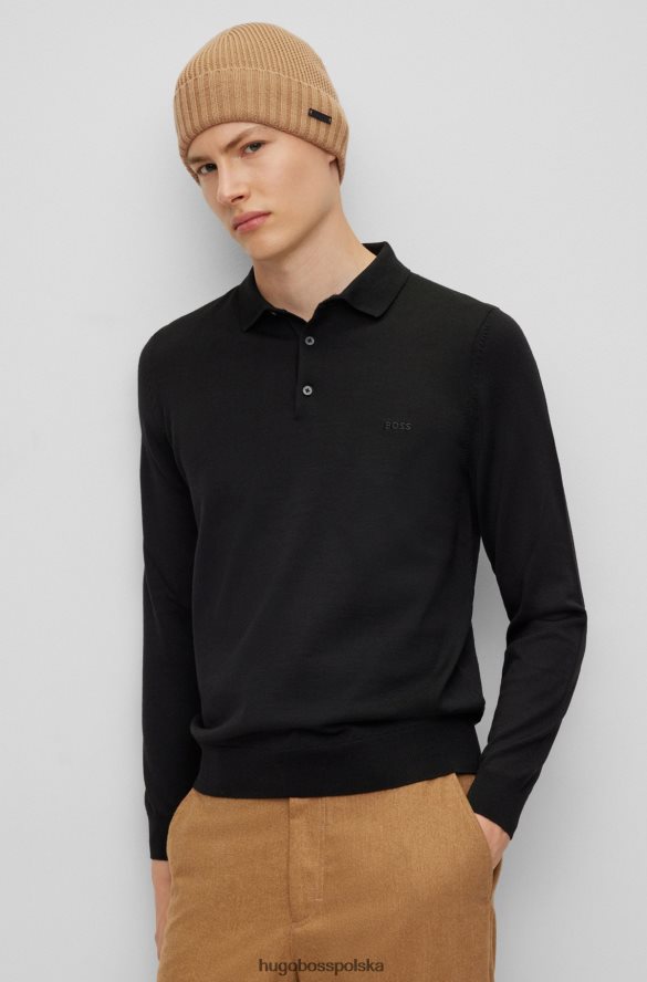Hugo Boss beżowa czapka typu beanie hugo z dziewiczej wełny z naszywką z logo ze sztucznej skóry beżowy R0X0H65342