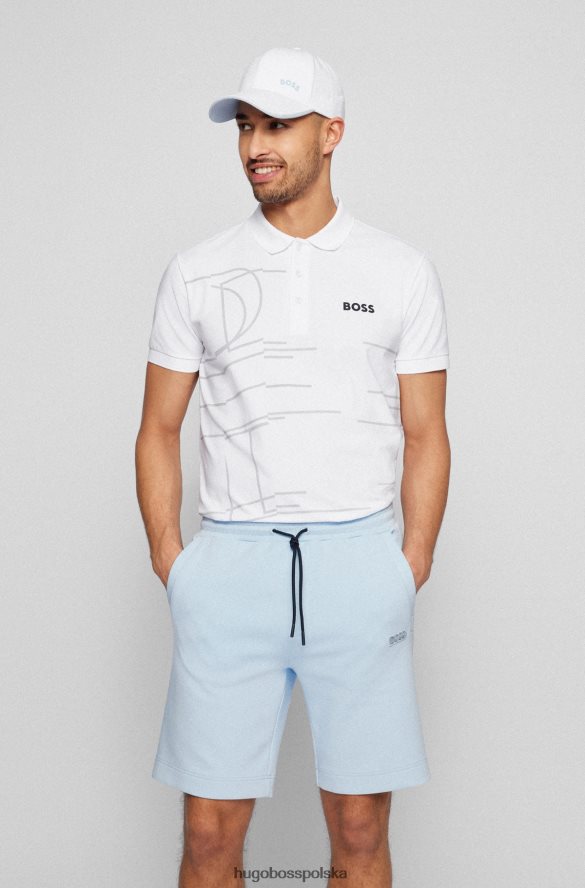 Hugo Boss biała czapka Hugo o splocie diagonalnym z kontrastowym logo i daszkiem biały R0X0H65184