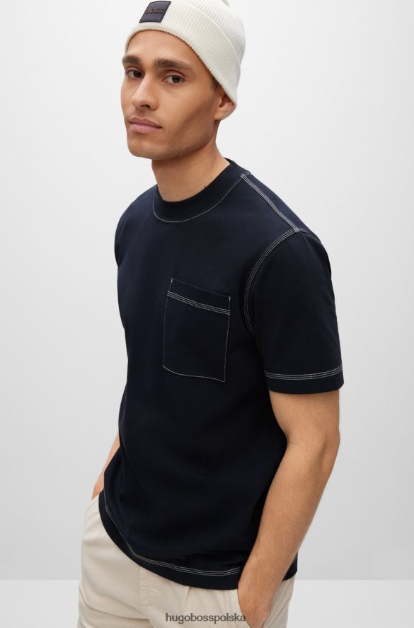 Hugo Boss biała prążkowana czapka typu beanie z silikonową naszywką z logo hugo biały R0X0H65713