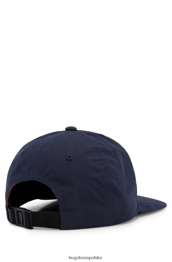 Hugo Boss ciemnoniebieska czapka hugo z mieszanki bawełny z podwójnym monogramem ciemny niebieski R0X0H65890