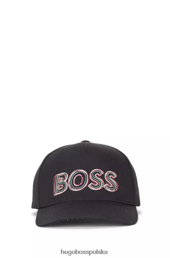 Hugo Boss czapka wielokolorowa 50472266 czarna czarny R0X0H6472