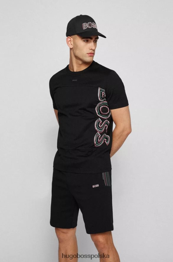 Hugo Boss czapka wielokolorowa 50472266 czarna czarny R0X0H6472