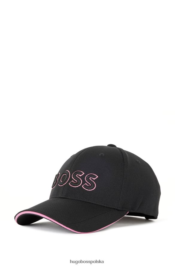 Hugo Boss czarna czapka z siateczki Hugo Piqu¦ z haftowanym logo 3D czarny R0X0H65164