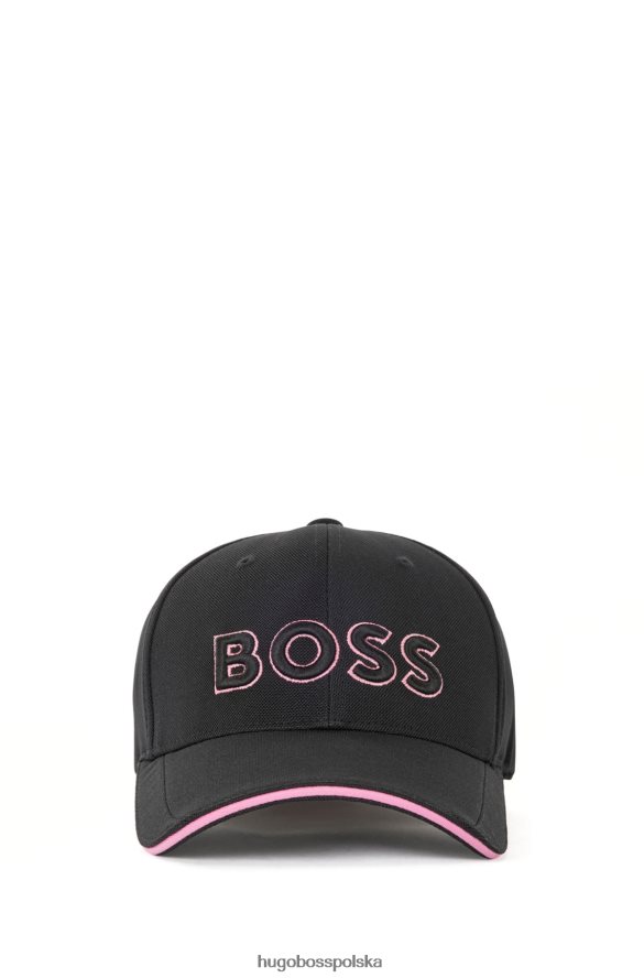 Hugo Boss czarna czapka z siateczki Hugo Piqu¦ z haftowanym logo 3D czarny R0X0H65164