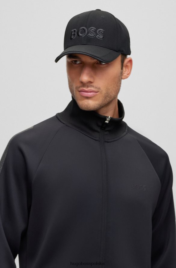Hugo Boss czarna czapka z siateczki piqu¨¦ z haftowanym logo 3D hugo czarny R0X0H65162