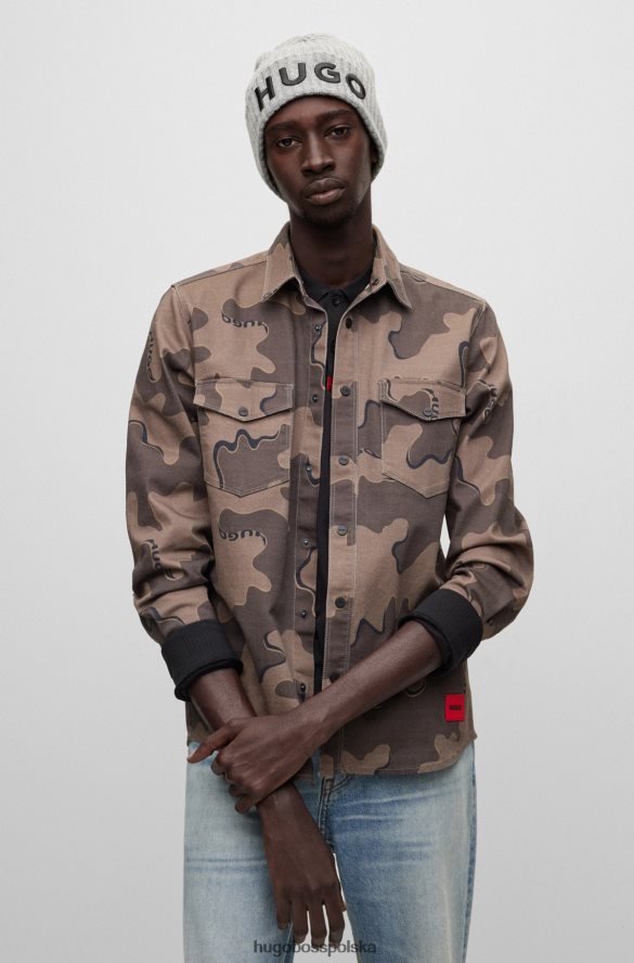 Hugo Boss jasnoszara czapka unisex hugo z dziewiczej wełny z haftowanym logo jasnoszary R0X0H65244