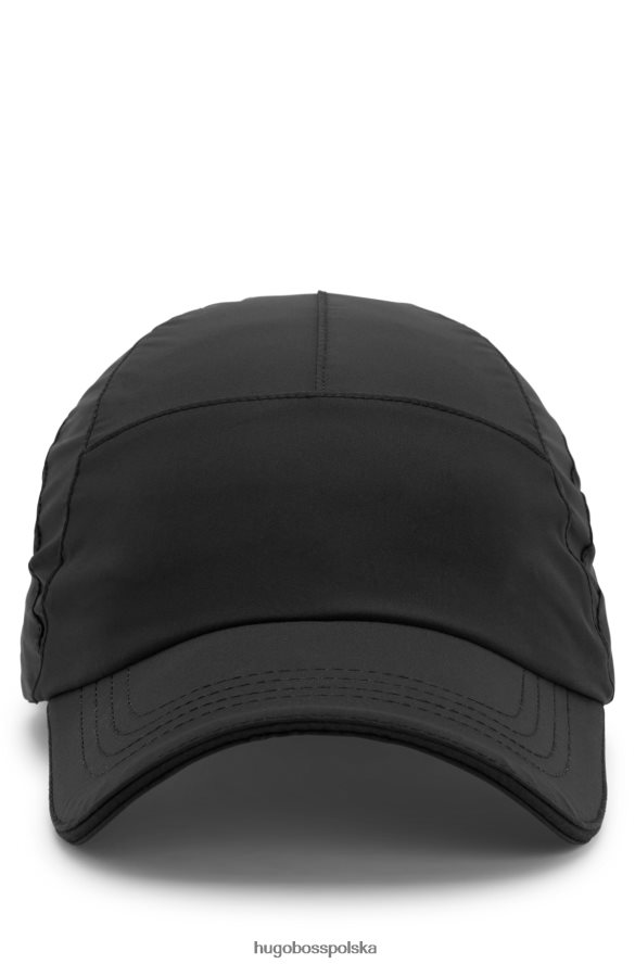 Hugo Boss x Czapka Matteo Berrettini z rozciągliwej popeliny z logo i charakterystycznym paskiem czarny R0X0H65745