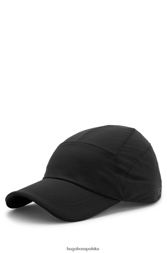 Hugo Boss x Czapka Matteo Berrettini z rozciągliwej popeliny z logo i charakterystycznym paskiem czarny R0X0H65745