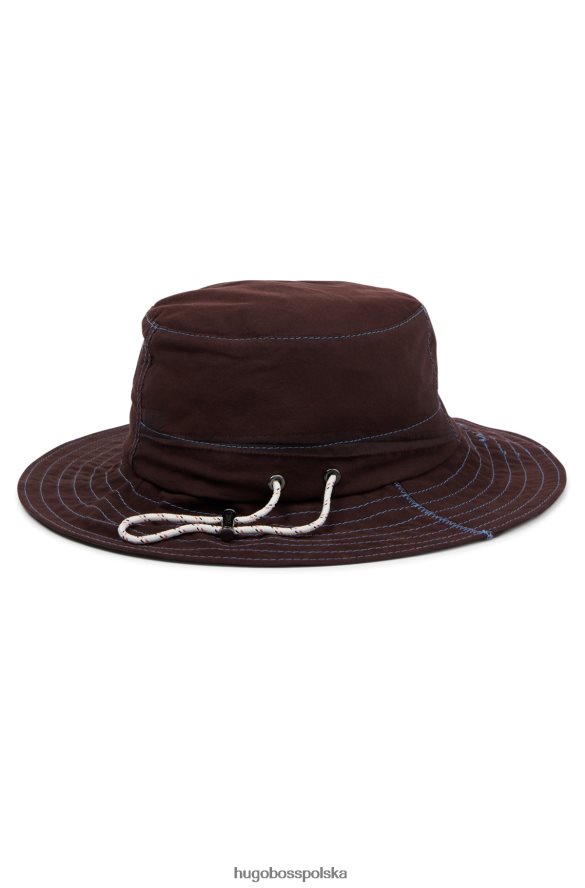 Hugo Boss x bawełniany kapelusz typu Bucket firmy phipps wykonany z przetworzonych resztek materiałów ciemno czerwony R0X0H65702