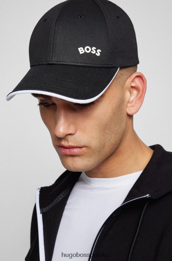 Hugo Boss zakrętka zakrzywiona 50468257 czarna czarny/biały/granatowy/złoty/czerwony/szary/naturalny/jasnoróżowy R0X0H6551