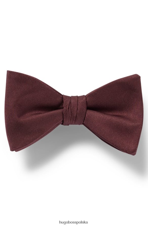 Hugo Boss Ciemnobrązowa muszka w mikrowzór z jedwabiu żakardowego hugo ciemny brąz R0X0H65844