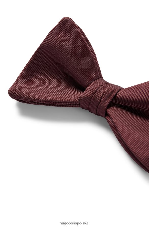 Hugo Boss Ciemnobrązowa muszka w mikrowzór z jedwabiu żakardowego hugo ciemny brąz R0X0H65844