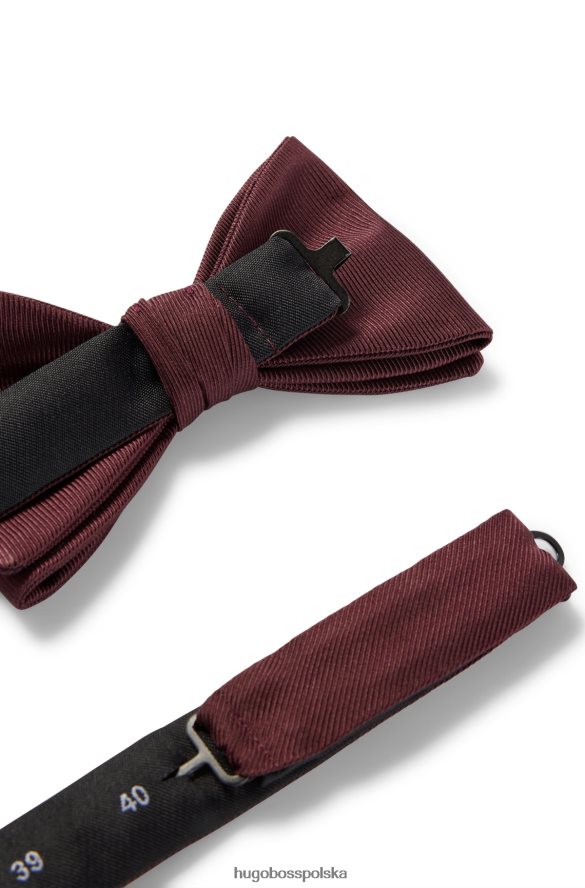 Hugo Boss Ciemnobrązowa muszka w mikrowzór z jedwabiu żakardowego hugo ciemny brąz R0X0H65844