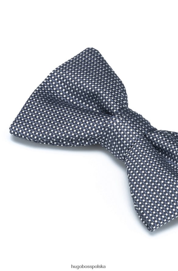 Hugo Boss Ciemnoniebieska wzorzysta muszka z jedwabnego żakardowego hugo ciemny niebieski R0X0H65928