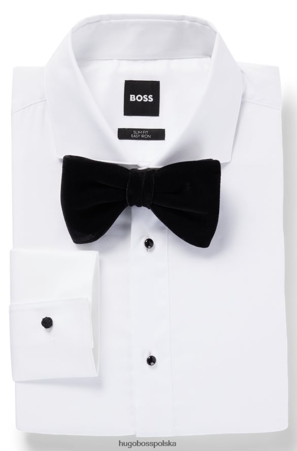 Hugo Boss Czarna, wstępnie zawiązana muszka hugo z elastycznego aksamitu czarny R0X0H65883