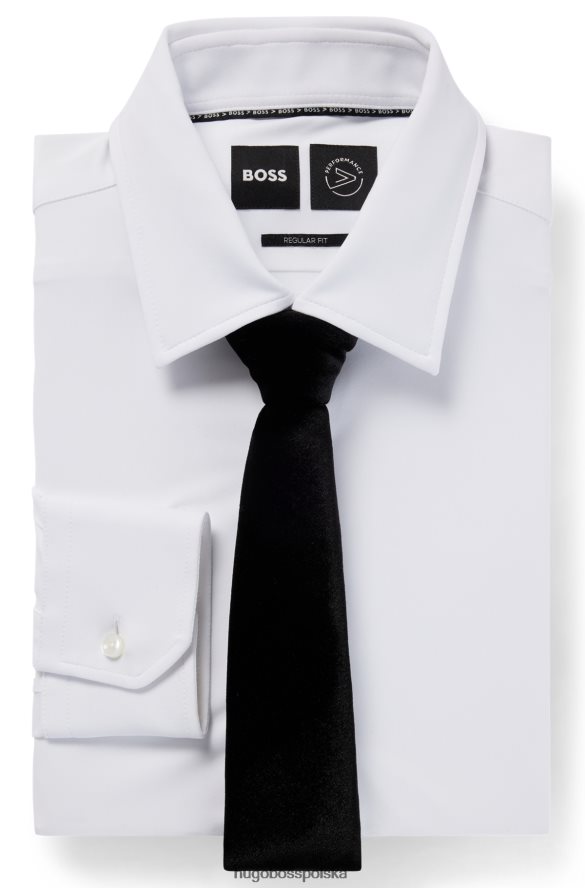 Hugo Boss Czarny krawat wizytowy hugo z elastycznego aksamitu czarny R0X0H65741