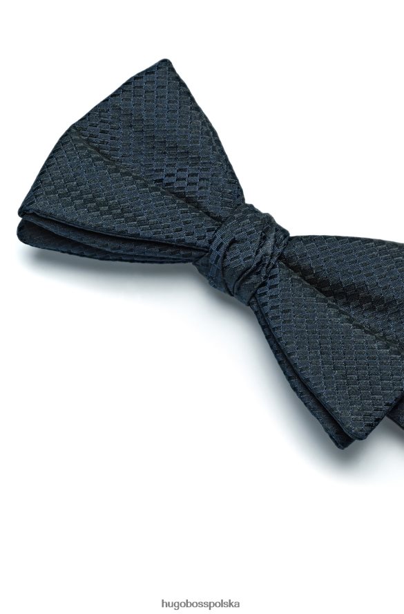 Hugo Boss Hugo ciemnoniebieska muszka jedwabno-żakardowa z mikrowzorem ciemny niebieski R0X0H65847
